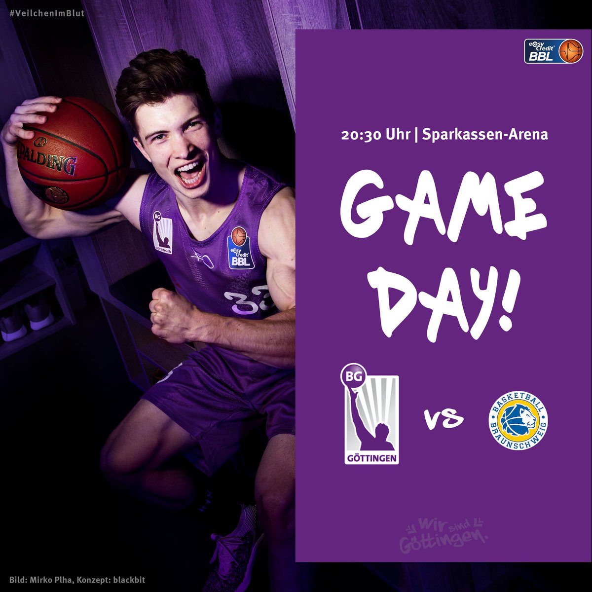 GAMEDAY! 🎉 Heute geht die Saison endlich wieder los. Unsere 🌸 treffen ab 20:30 Uhr in der Sparkassen-Arena auf die @BBLoewenBS 🦁. Für kurzentschlossene Fans gibt's ab 19 Uhr sogar noch Tickets 🎟 an der Arena-Kasse. 
 
#veilchenimblut #wirsindgöttingen #easycreditbbl