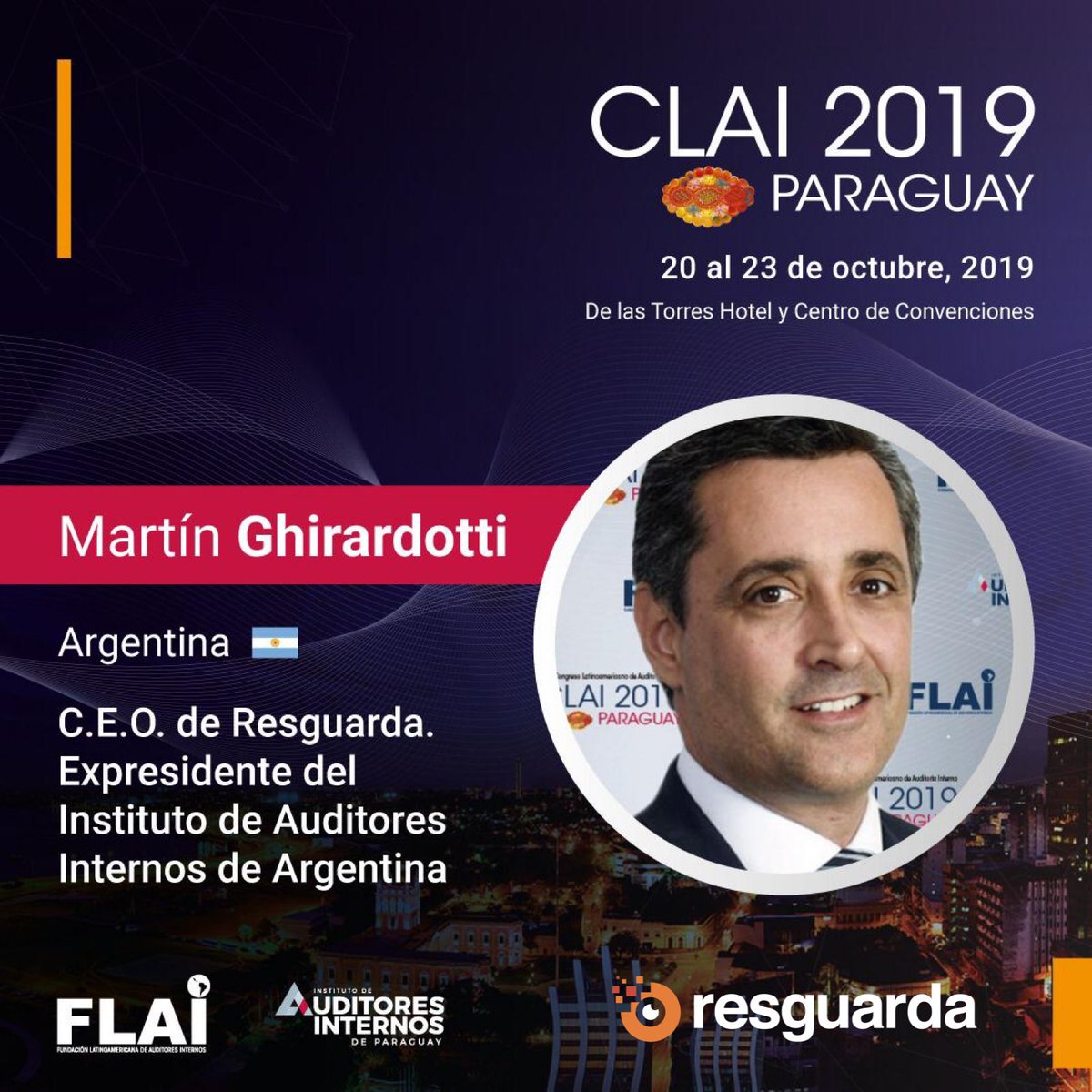 Resguarda's tweet photo. #BuenMartes
En el eje temático de "Información y Fraude", los invitamos a participar de la #clai19 donde el Dr. @msghirardotti, CEO de #Resguarda disertará sobre "Líneas de Denuncia: Lo que los auditores buscan lo tienen los empleados". Programa completo https://t.co/YCV2OGV59V https://t.co/2IIAe7O8qA