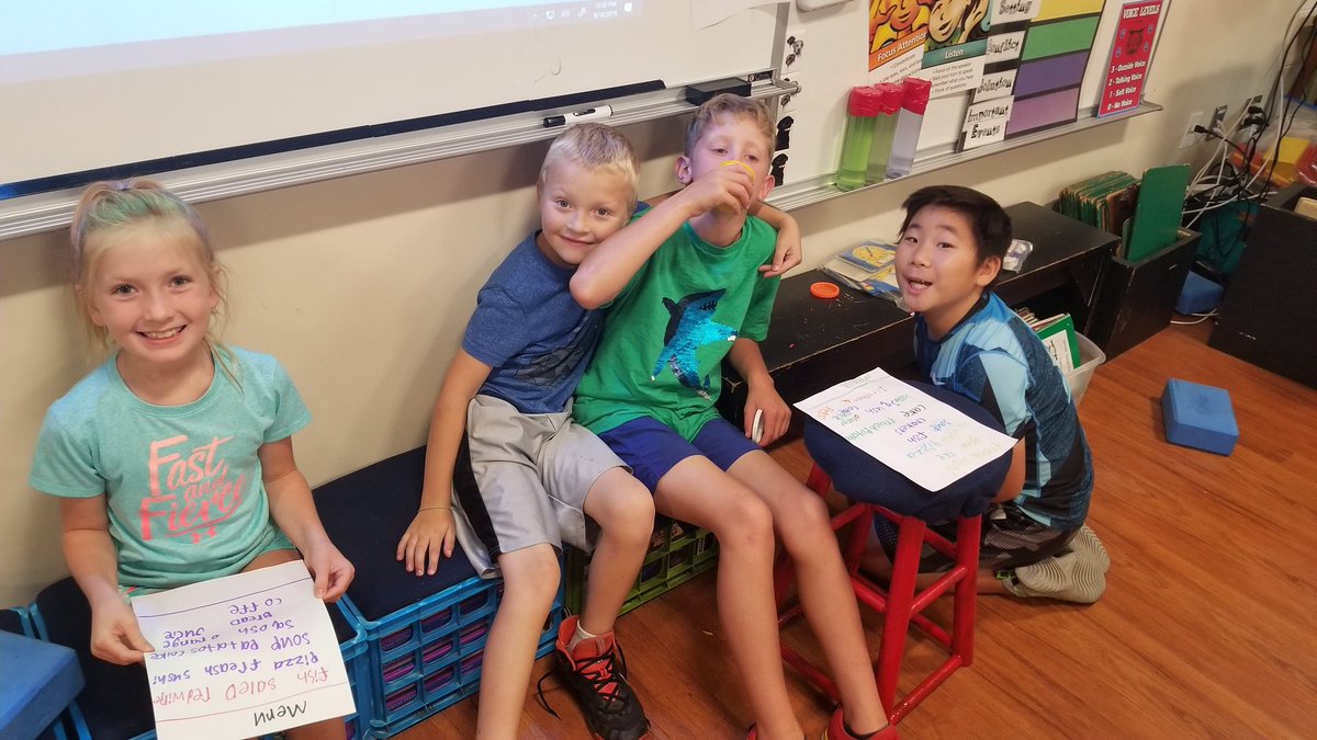 Inside recess last week due to rainy weather.  I came back to the room to find a student-created restaurant, complete with servers, managers, Play Doh food, tablecloths, menus, napkins, cash registers, and great cooperation! <a href="/lincolnk8school/">Lincoln K-8 District-Wide School</a> @lincolnk8graff
