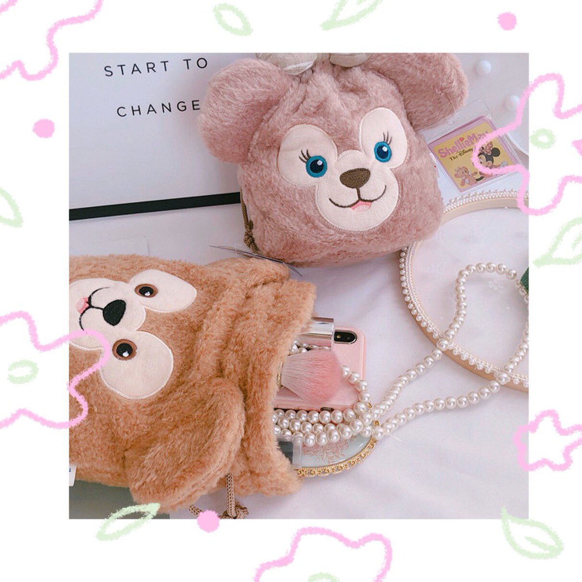 ForuCase's tweet image. พร้อมส่ง 🧸 ถุงหูรูดดัฟฟี่/เชลลี่เมย์  160฿ ✨💕