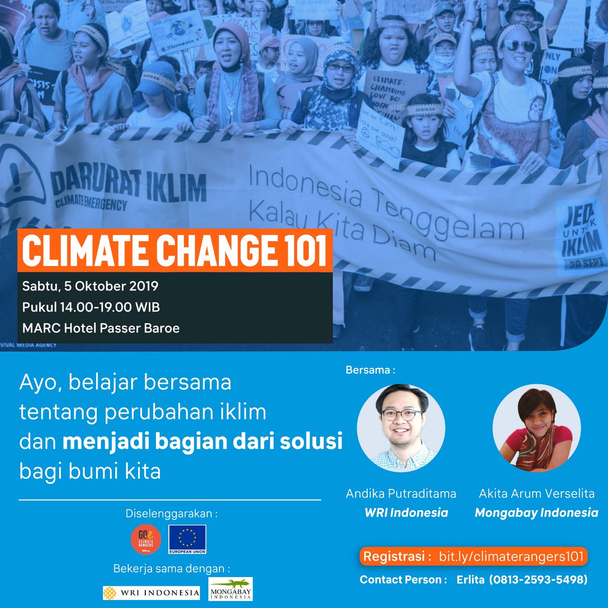 Terinspirasi dengan <a href="/GretaThunberg/">Greta Thunberg</a> dan ingin tahu dari dasar dan lebih dalam tentang perubahan iklim? Ikut Climate Change 101 yuk! Kita belajar bareng <a href="/putraditama/">Andika Putraditama</a> dan <a href="/Climaterangers_/">Climaterangers</a>