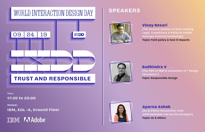 Packed house for #IxDD at <a href="/IBM/">IBM</a> #Bangalore.

Here's a short thread around exploring Trust &amp; Responsibility from the lens of Interaction Design, covering topics our speakers covered &amp; insights from the workshop.

1/n 👇