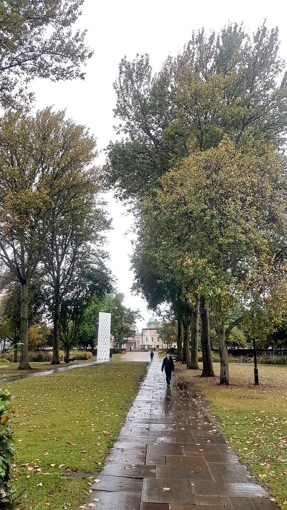Arramattic1's tweet photo. All of the trees in queens gardens, Hull are to be cut down for landscaping of the whole gardens.
Not sure how I feel about that.
#queensgardenshull
Such a lot of mature trees
And saplings replanted are vandalised in this area https://t.co/JtwdJwCuLS