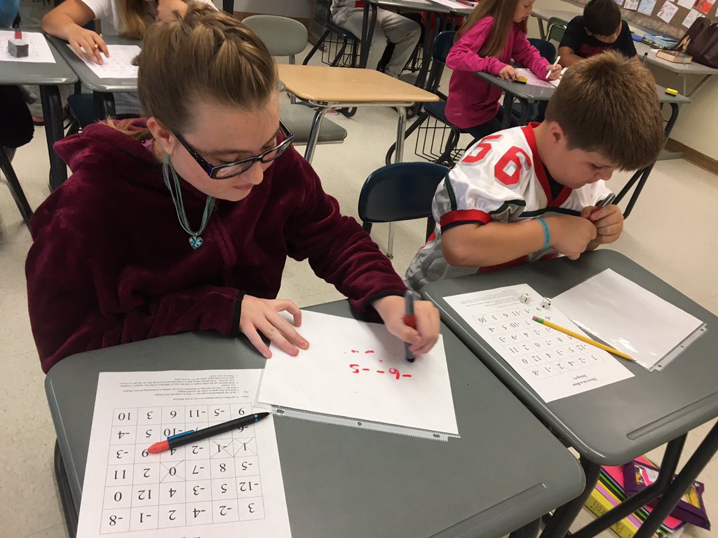 MrsMelAnnThomas's tweet photo. Tic Tac Toe Integer 3 in a row. #fultonraiders https://t.co/LooQSayxJG
