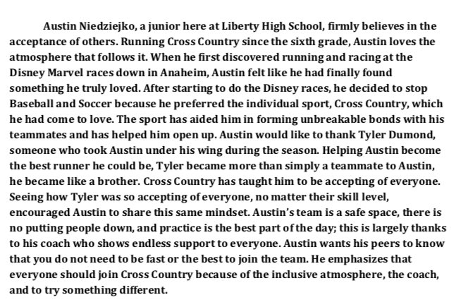 LibertyHumans's tweet photo. Austin Niedziejko, Class of 2021 https://t.co/z73xUn8mi7