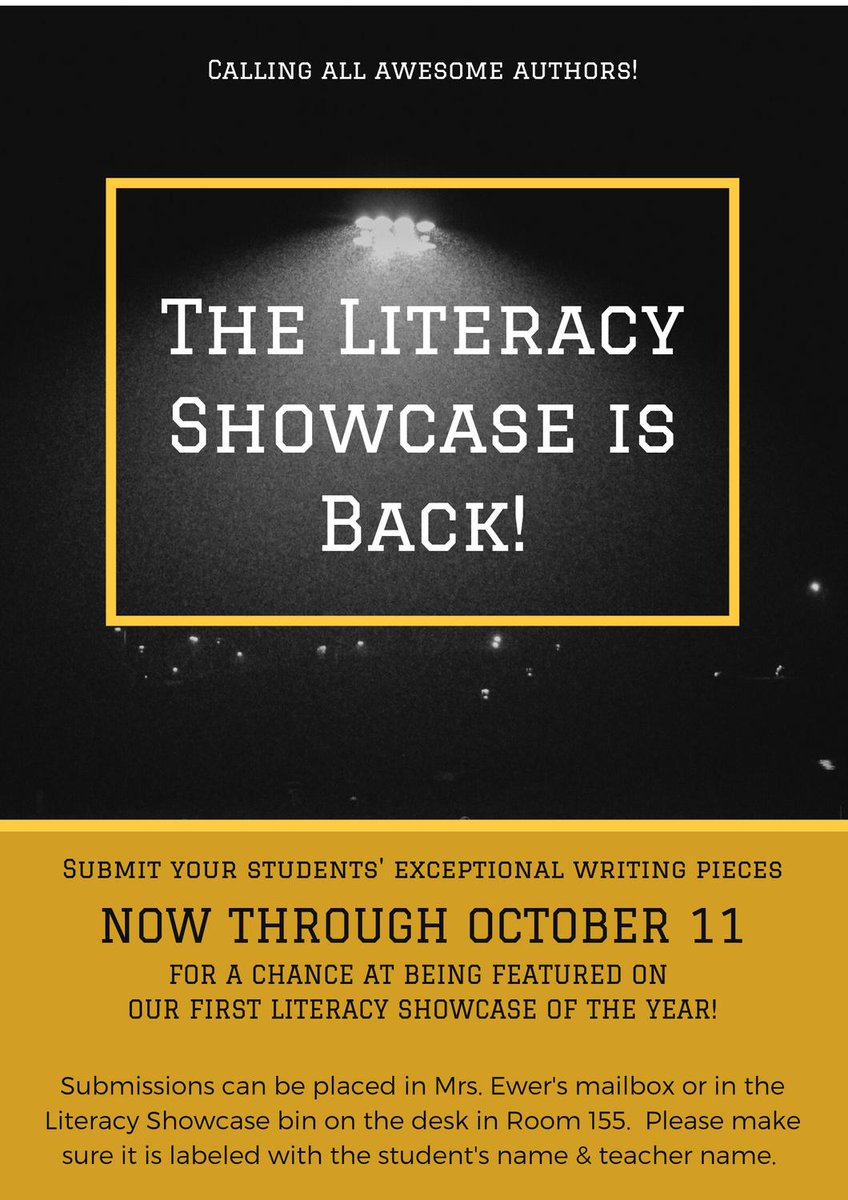 The Literacy Showcase is back! Click to see the flyer with submission details!