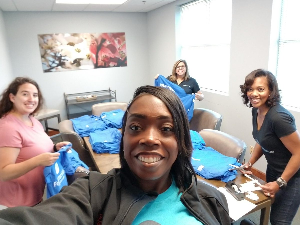 ncshrmcon's tweet photo. Our volunteers are hard at work getting everything ready!  We can't wait to see you tomorrow...get excited! #NCHR19 https://t.co/R3tQBno5RI