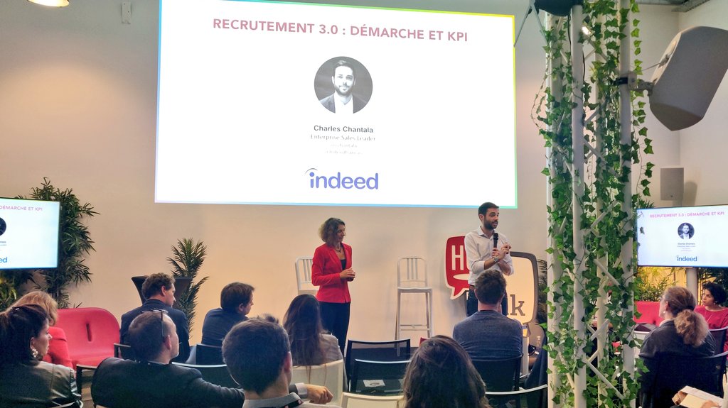 HUBInstitute's tweet photo. "Concernant le #recruteur 3.0, je suis assez optimiste, le job va être plus agréable qu’il ne l’est aujourd’hui, on va pouvoir se concentrer sur la partie humaine. "Ce que je cherche comme type de personne" et non comme type de skills." @cchantala @Indeedfrancais #HUBTALKRH https://t.co/vKRRR4NR8N