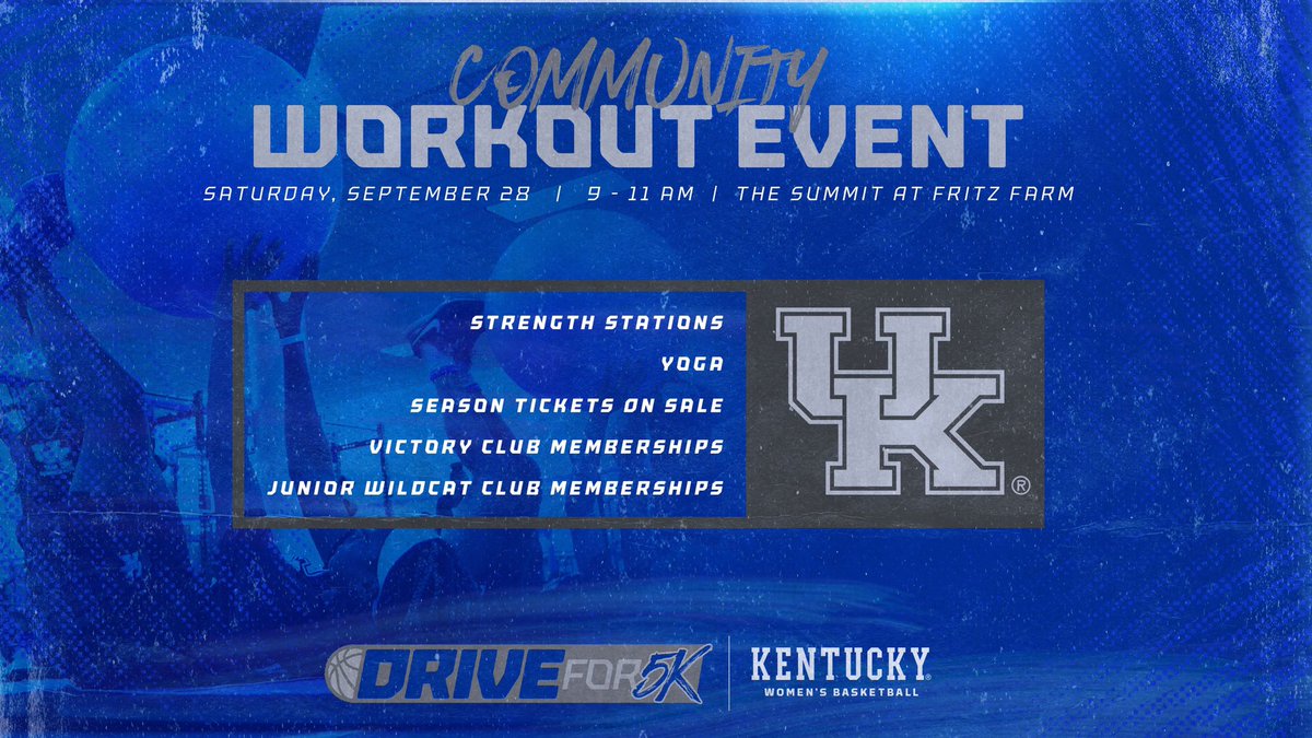 Kind of super excited to hear <a href="/UK_NPHC/">UK NPHC</a> is going to join us for this event. ‼️

Mark your calendars for this Saturday, we’ll see you at The Summit. 

👋 Meet the team
🏋️‍♀️ Get some workout tips
🧘‍♀️ Be zen
🎟 Season tickets
😻 Memberships

#DriveFor5K