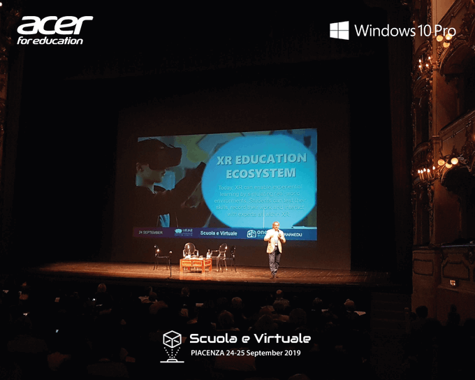 Acer_Education's tweet photo. Today we are in Piacenza, Italy 🇮🇹, at #ScuolaeVirtuale event along with Liceo Melchiorre Gioia,
@imparadigitale, @IndireSocial and @Microsoft, to spread awareness about immersive technologies in education and empower teachers of future citizens! #AcerforEducation #Windows10. https://t.co/SHOyQ4jpOT
