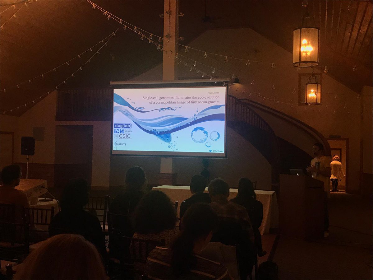 loglab_bcn's tweet photo. #singlecellgenomics illuminates the eco-evolution of a cosmopolitan linage of tiny ocean grazers by @FTheTower at the The Fourth Microbial Single Cell Genomics Workshop #SCGC2019 #Maine @BigelowLab @EMM_Barcelona @icm_young @SINGEK_ITN @ICMCSIC @TaraOcean_ #malaspina https://t.co/IiISty0rXH