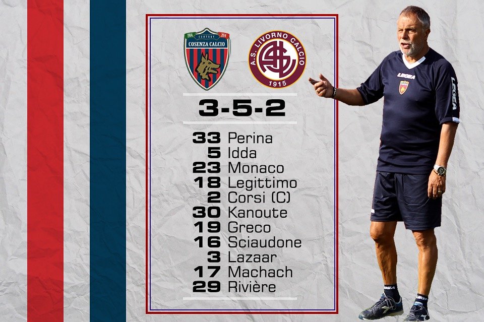 CosenzaChannel's tweet photo. Il #Cosenza in campo al #SanvitoMarulla per la sfida contro il #Livorno Ecco l'undici scelto da #Bragliaโค๏ธ๐๐บ
#Cosenzacalcio #COSLIV https://t.co/D1AkFCQWiX
