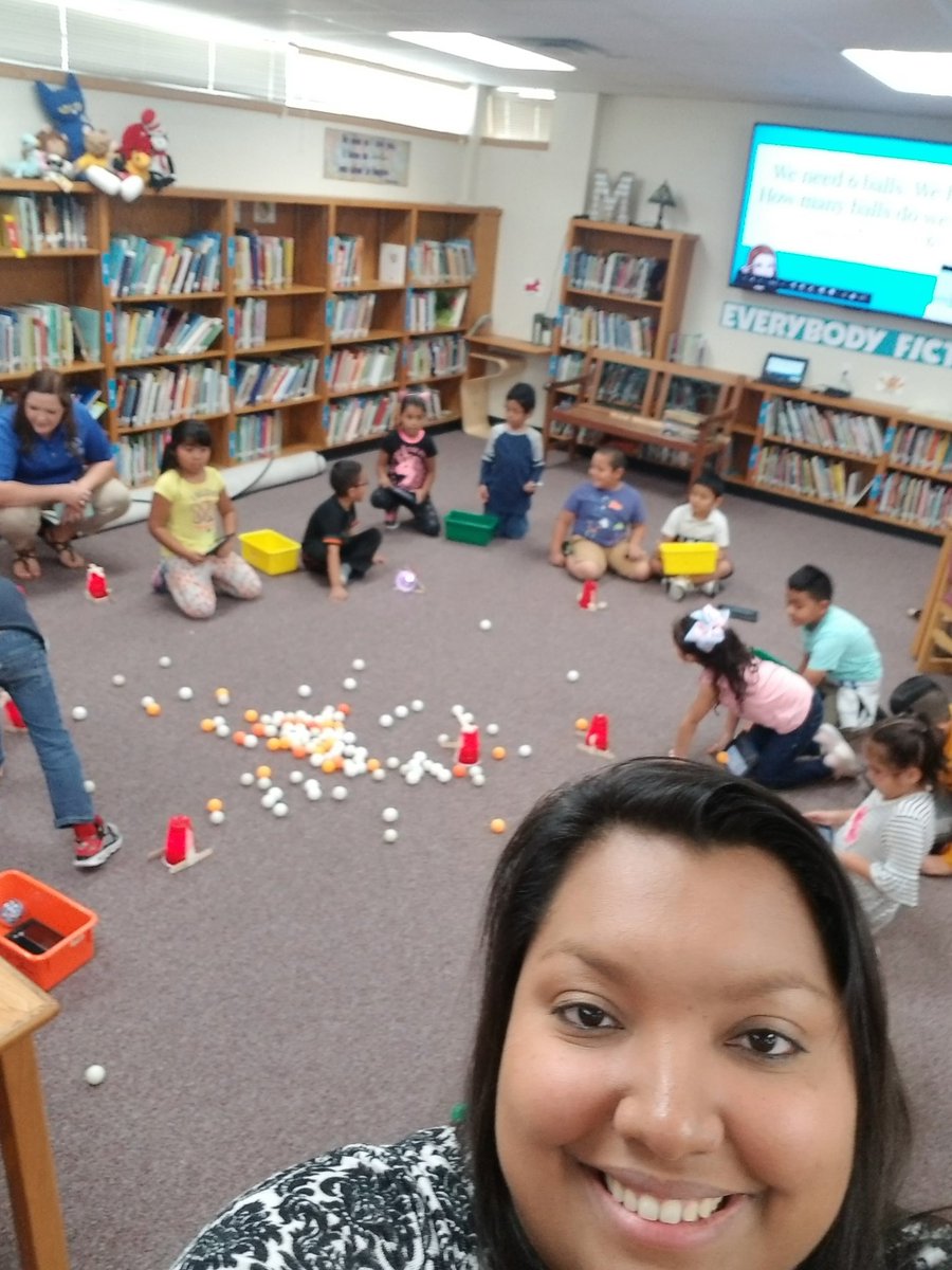 CLopez616's tweet photo. Spheros with doubles! Finding the missing number and using our bulldozers to collect the missing pin pong balls! Thank you @KWarnick13 @bookeriffic #mesq1st #gstop #gsotptech #MISDTech https://t.co/NW1ZGr1o1d