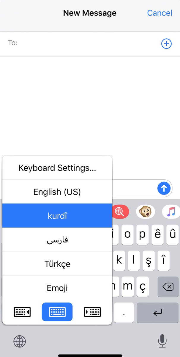Samira Ghaderi On Twitter Kurdish Kurmanji Among Apple S 15 New Keyboard Languages Ios13 Ftw Kurdistan