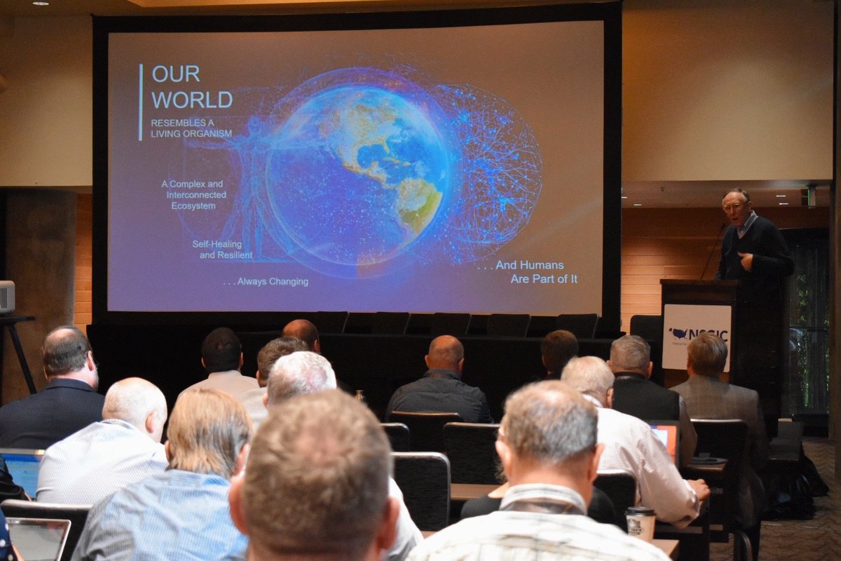 nsgic's tweet image. A full house for @Esri Founder and President Jack Dangermond's keynote address at #NSGIC19. “Geography is the science of our world. The geospatial infrastructure is part of our world’s intelligent and response platform.” #GIS