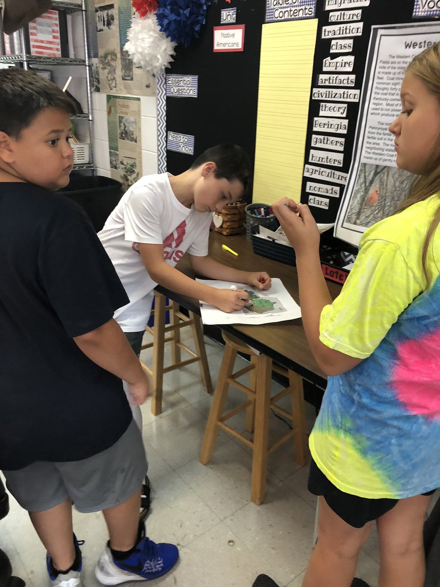 shanapreece4986's tweet photo. QFT asking questions about a physical map of Kentucky. A gallery walk to help identify KY regions &amp; answer questions. #RQT #KVEC #paintsvilleindepent https://t.co/tIBxCvjabV