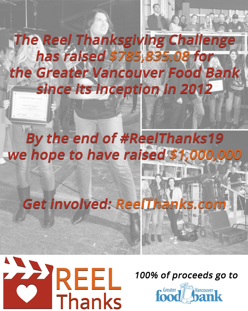 reelthanks's tweet photo. For every $1 donated the GVFB can purchase $3 worth of healthy, nutritious food! That's why #ReelThanks19 will focus on monetary donations. #BCFilm #BCFilmIndustry #bccreates #createbc #filmcommunity #givingback #inthecommunity #vancity #yvrfilm #vancitybuzz #ChallengeAccepted https://t.co/7tlm4nmKah