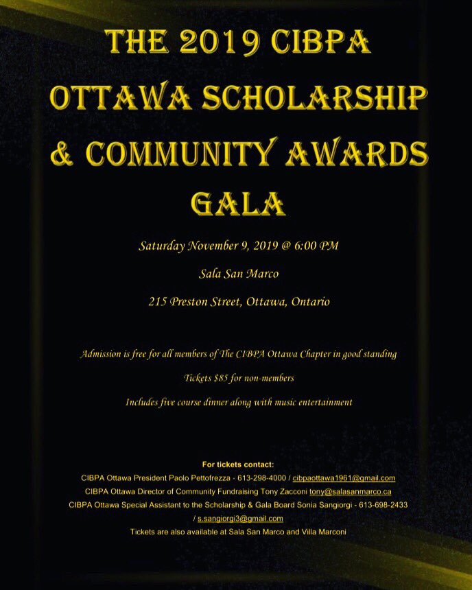 Join us! #CIBPAOttawa #CIBPA19Gala
