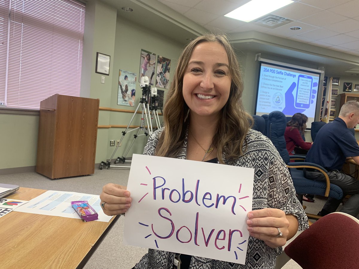 I am a PROBLEM SOLVER! I enjoy collaborating with others to consider different perspectives, test ideas, and evaluate solutions. I represent the Portrait of a Graduate! #futureready204 #204pog