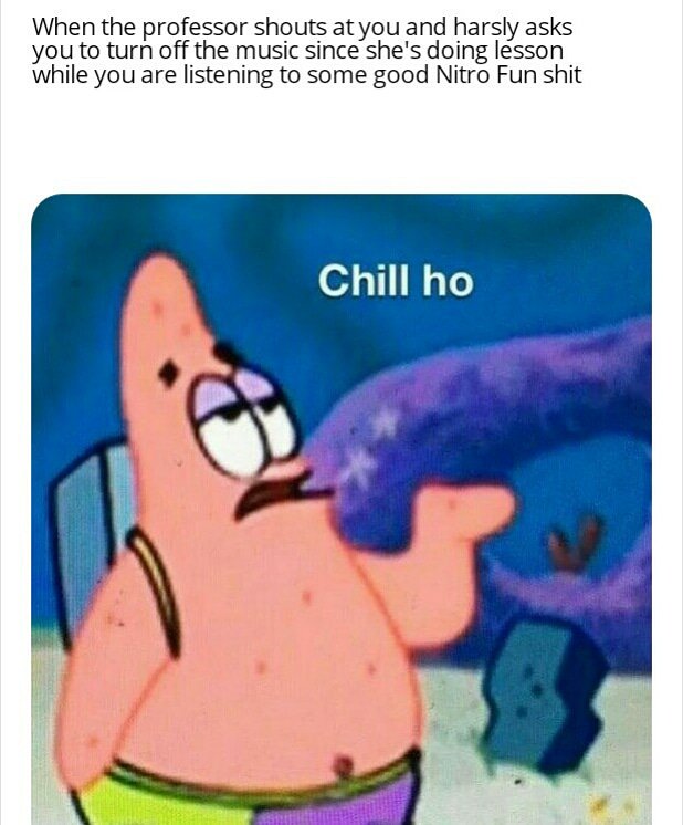 MCMemesOfficial's tweet photo. #spongebobmemes #patrickstar #nitrofun #memes #MonstercatUncaged #monstercat
Bruh I don't care if mythocondria is the powerhouse of the cell just let me listen to good music https://t.co/RshsSA8pfh