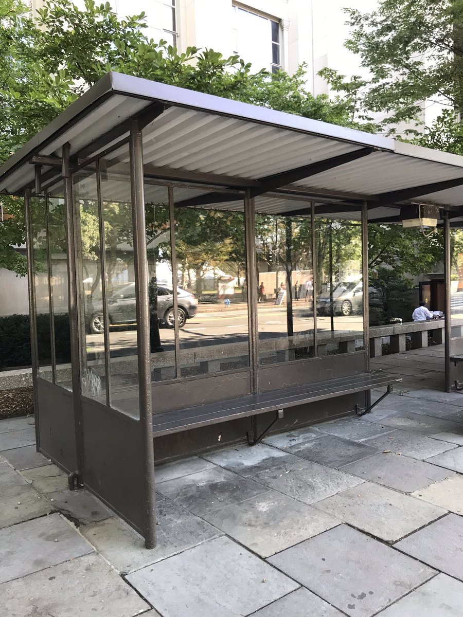 shu4603's tweet image. Transparent walls allow people to see everything around the bus stop, but also provides some protection from the elements #unityandflow