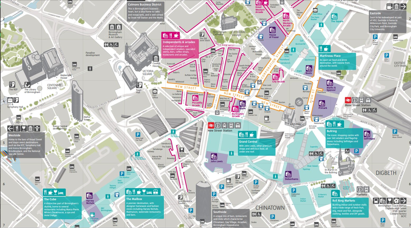 Map Of Central Birmingham Visit Birmingham On Twitter: "Have You Had The Foresight To Be Shopping In  Birmingham? Be Extra Savvy & Download The Latest Birmingham Shopping Map To  See The Location Of Department Stores, Restaurants