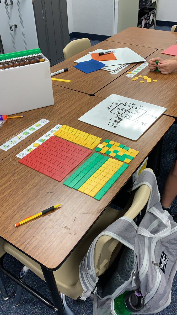 ABerryNesbett's tweet photo. Using base tens to build our 2-digit by 2-digit arrays https://t.co/gQHb6vpsNR
