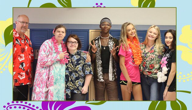 GraniteHW's tweet photo. Another day is paradise. #Homecomingweek #Hawaiianday @GCHS_Tribe https://t.co/Y8qaNInVeY
