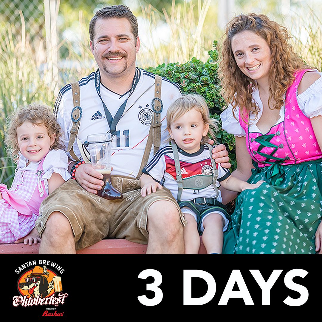 Buckle your lederhosen and lace up those dirndls because all the family fun at SanTan Oktoberfest starts in just 3 DAYS! Oktoberfest is a family-friendly event.😃 🎉 There will also be FREE child ID wristbands available at the information table located in the Beer Olympics tent.