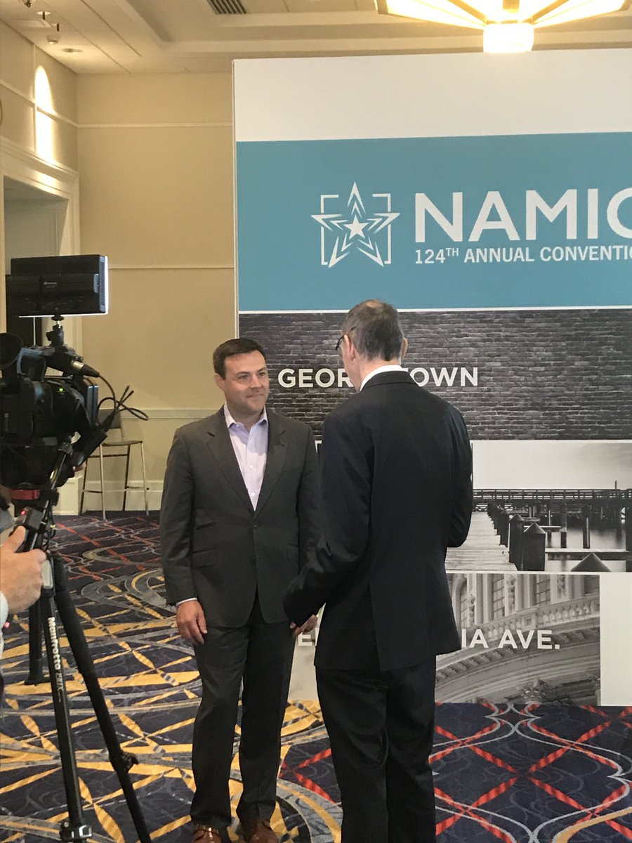 SwissRe's tweet photo. Our President US P&amp;C Keith Wolfe spoke to @AMBestCo at #NAMIC2019 about #flood , #dataanalytics , #behavioraleconomics and more! https://t.co/OsDpS9cZ86