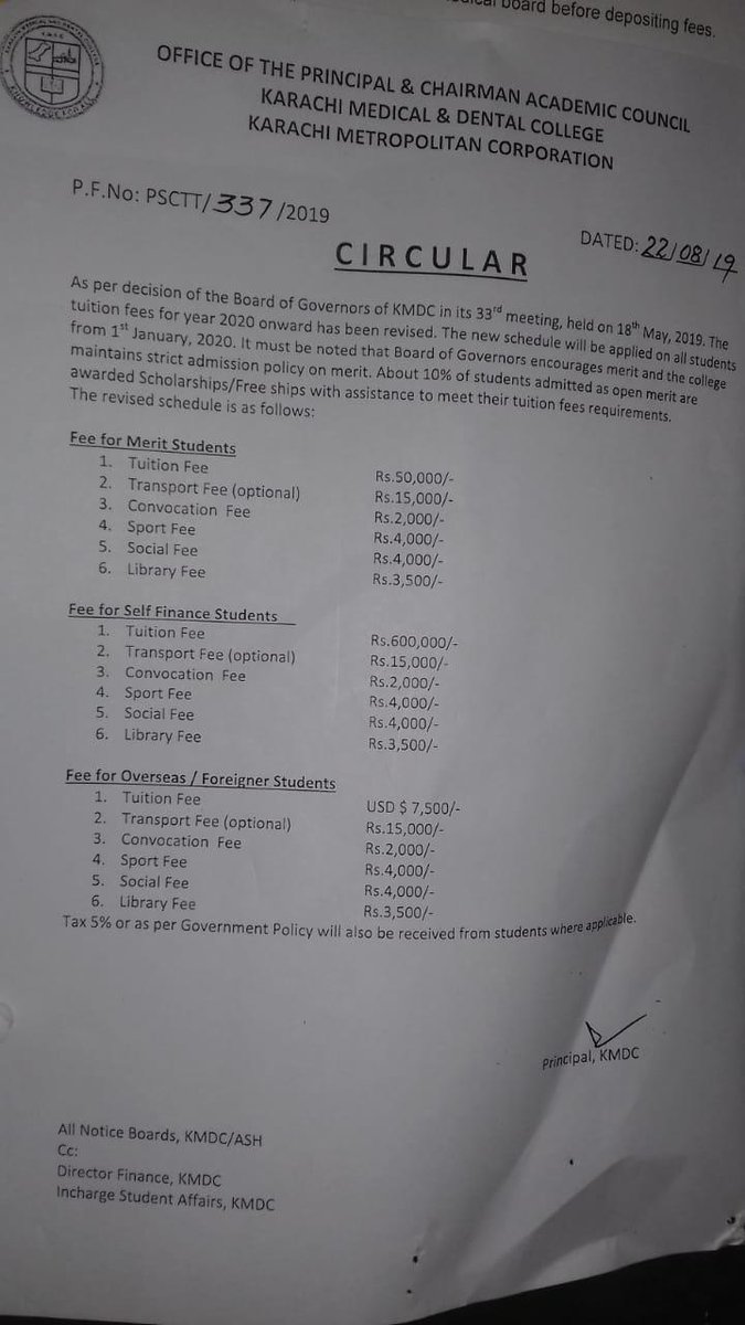 DrMairaKhan2's tweet photo. #saynotofeehike 
KMDC  must take back  its notification for increment to fee structure  since it isnt  fair https://t.co/DClCQTNxDz