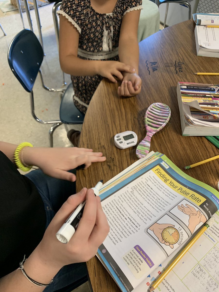 msbfincher's tweet photo. When you read technical text about finding your pulse rate, you have to try it out and see if you can do it! Future nurse!👩🏼‍⚕️👨🏽‍⚕️ #BuzzWorthy #ReadyReading https://t.co/stXu1vE0MC