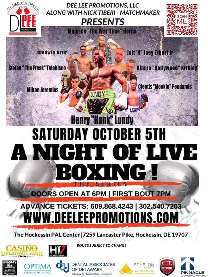 deeleepromotion's tweet photo. A Night Of LIVE Boxing at the Hockessin PAL Saturday October 5th.. Doors open at 6pm.. Get your tickets now at https://t.co/Eqy3kr5FWV https://t.co/OMAP0pNt9X