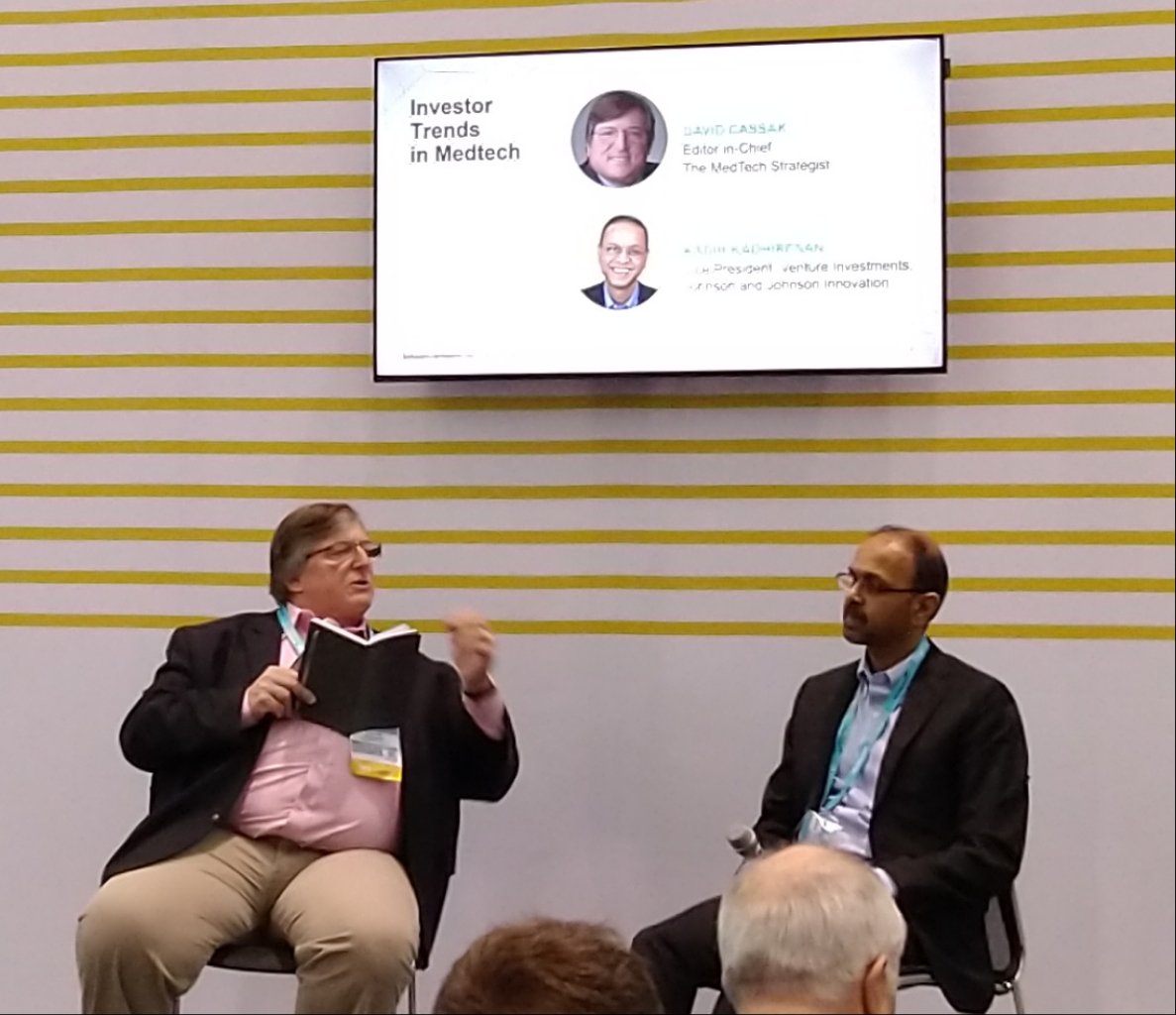 GeneOnlineNews's tweet image. @JNJInnovation’s Kadir Kadhiresan and @MedTechStrat's David Cassak discuss about investor trends in Medtech on the second day of @MedTechCon.

#medicaldevice #ventureinvestment #investortrends
#MedTechCon