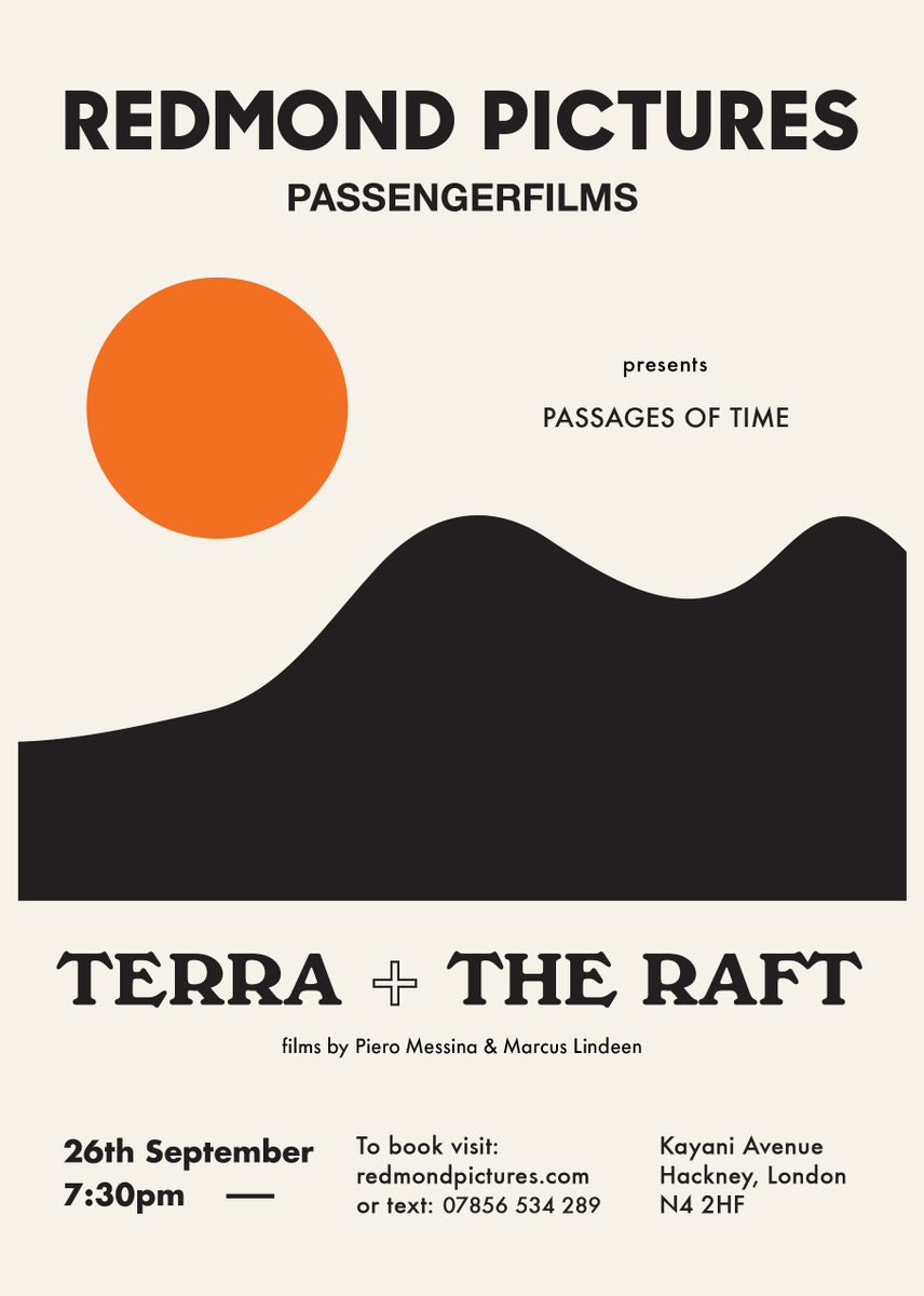 Katsta_'s tweet photo. Excited for this screening 'Passages of Time' I put together with Redmond Pictures &amp; @PASSENGERFILMS screening Terra by Piero Messina and The Raft @MarcusLindeen  THURS 26 SEPT 7.30pm at Redmond Community Centre @mhdtcommunity  Book: https://t.co/IlKiBIXLxI https://t.co/V5csaoFCMY