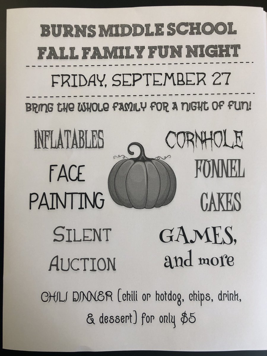 Come join us for fall fun night at BMS Friday night!