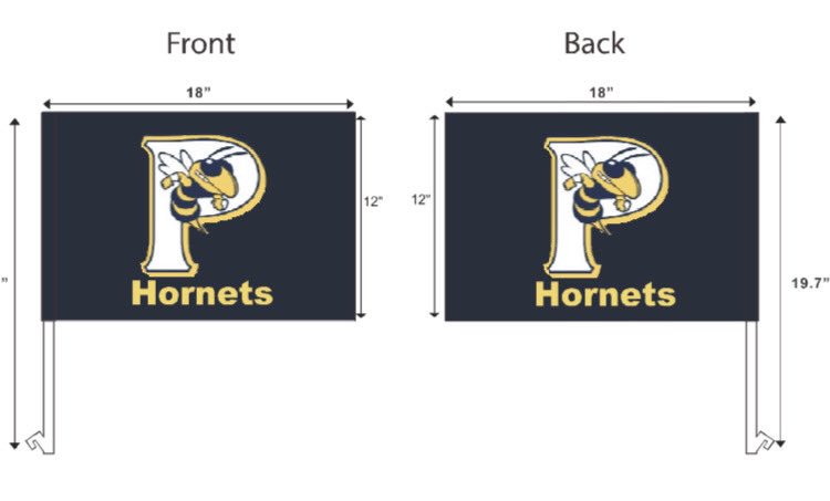 Hornet Nation we are on the road a lot supporting all of our teams &amp; clubs, now we can ride showing off our Hornet spirit with these Pelham Hornet car flags! The track team will have these in SOON for sale!! 
$20 for 1 or $35 for 2!! 
DM for more info limited  supply!!!!