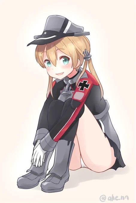 体育座りのオイゲンさん 