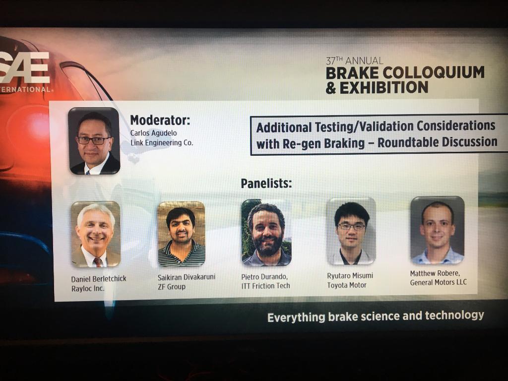 ZF_Group's tweet photo. Live at #SAEBrake: Braking your vehicle is critical to safety and to the autonomous transportation of the future. ZF's Saikaran Divakaruni takes part in an impressive panel discussion on validation considerations and additional testing with Re-gen braking! @TheBrakeReport https://t.co/6U0Lm3yEjZ