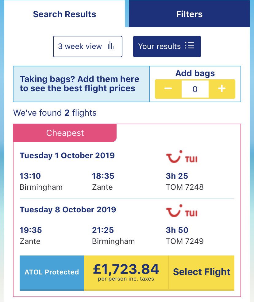 Wtf <a href="/TUIUK/">tuiuk</a> £1,700 PER PERSON for a flight that was £350 on the weekend? 🤷🏼‍♀️
Absolutely disgusting!!!!