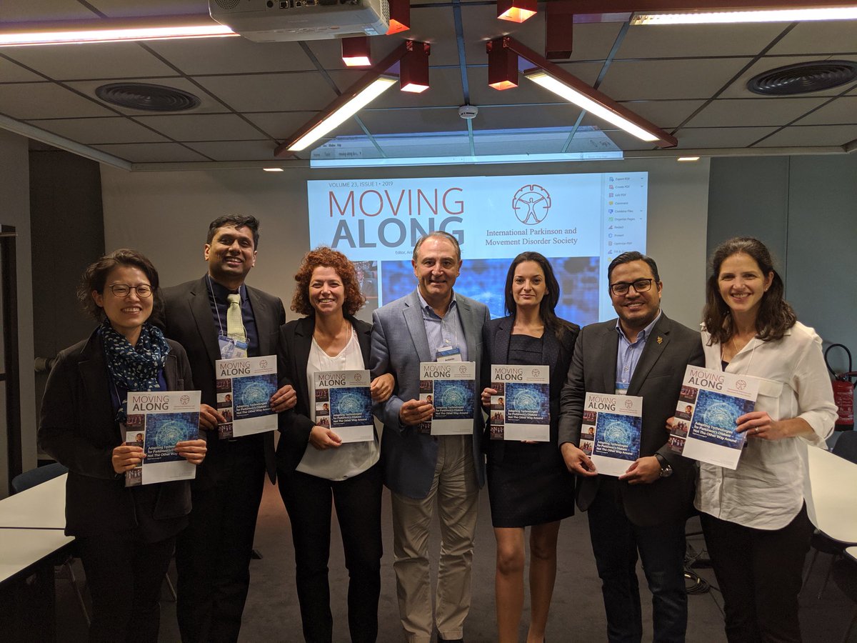 The new #MDSMovingAlong Editorial Board at #MDSCongress. This is the last paper issue of the newsletter - it will be moving to electronic format only. ⁦<a href="/APStrafella/">Antonio Strafella</a>⁩