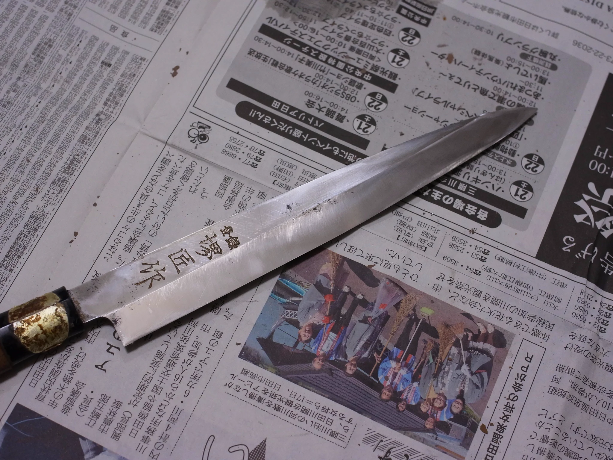 錆びた包丁を全力で研いだ結果？キラッキラになったwww