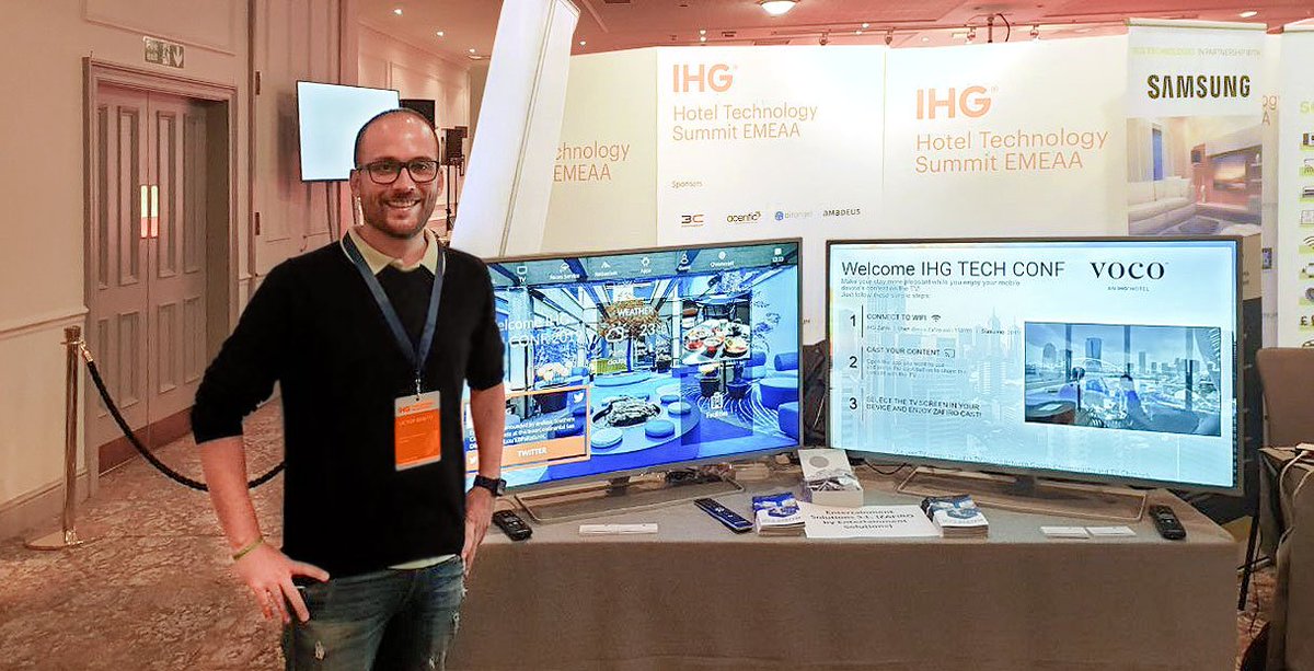EntertSolutions's tweet photo. We are happy to be at the @IHGCorporate
Hotel Technology Summit Europe in Scotland :) #IHGSummit #IHGEurope #ZAFIRObyEs #iptvsolutions #streamingsolutions https://t.co/8JHvZg8Xcn