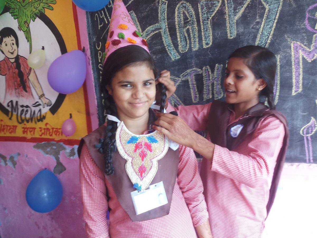 shalsun8's tweet photo. Meena's birthday celebration at school of happiness . Her friends have given her hand made gifts ..
Iconic character which every girl dream to be.
@BasicShikshaUP 
@EducationMirror 
@shikshansamvad 
@UNICEFEducation https://t.co/NH7pXiSrFD