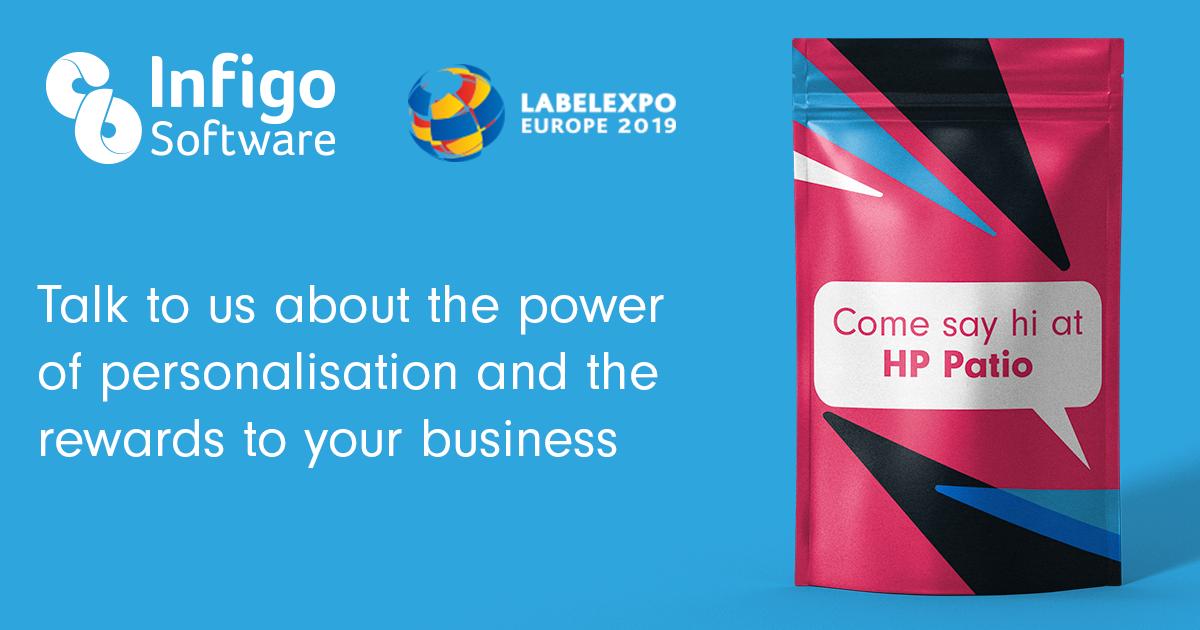weareinfigo's tweet photo. Today's the day that @Labelexpo kicks off! Come and speak to our team about the power of personalisation by receiving an end-to-end packaging demo at the HP Patio #LabelexpoEurope #labels #packaging #printing #WebToPrint #WebToLabel #WebToPackaging https://t.co/KGvi3hB83T