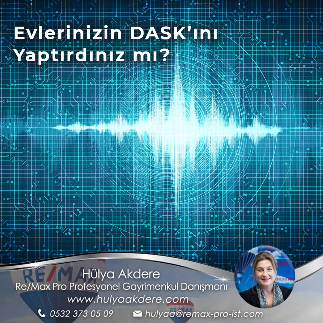 Evlerinizin DASK’ını Yaptırdınız mı?
Hülya Akdere
Re/Max Pro
0532 373 05 09
hulyaakdere.com
#dask #deprem #gündem #gayrimenkul #danışman #portföy #işlem #hayalinizdekiev #aile #konut #emlak #zekeriyaköy #istanbul #satilik #kiralık #villa #nedensarıyer #sarıyer #uskumruköy