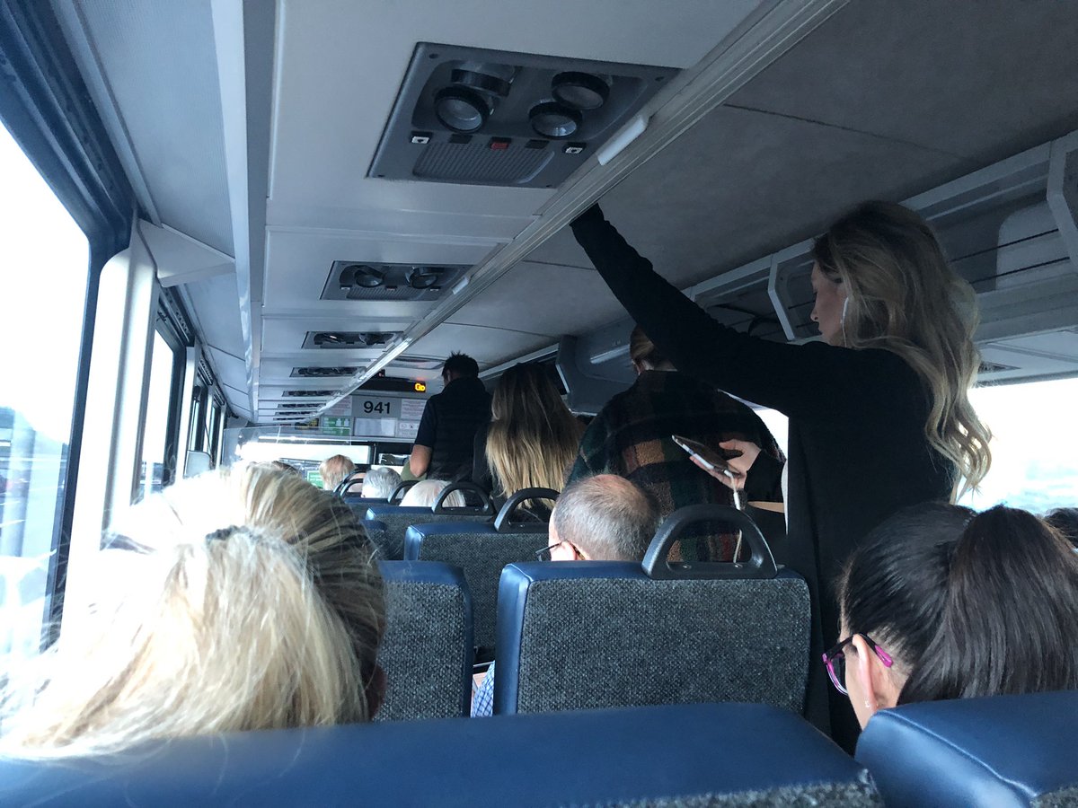 Briana's tweet photo. @GoldenGateBus have you ever had to stand on a bus for a more than 1 hour commute? We need mre reliable drivers so routes aren’t cancelled 😡 https://t.co/jM24qD5E8S