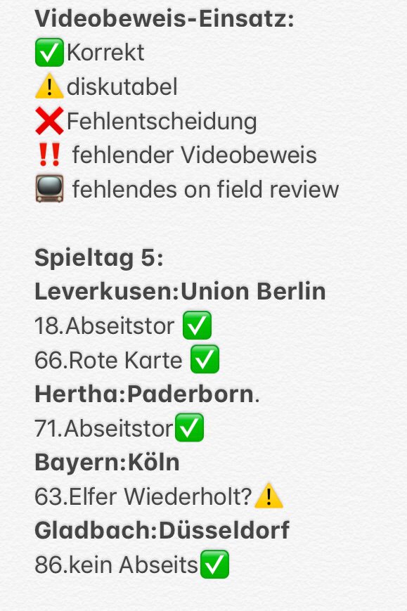 VAR_Watch's tweet photo. 5. Spieltag
4x korrekt✅
1x diskutabel⚠️
0x falsch❌
0x fehlender Videobeweis ‼️
0x fehlendes on field review 📺
Gesamte Saison 19/20:
14x korrekt✅
2x diskutabel⚠️
0x falsch❌
2x fehlender Videobeweis ‼️
1x fehlendes on field review 📺
#Videobeweis #VAR #Videoassistent https://t.co/xm6vov0Y6e