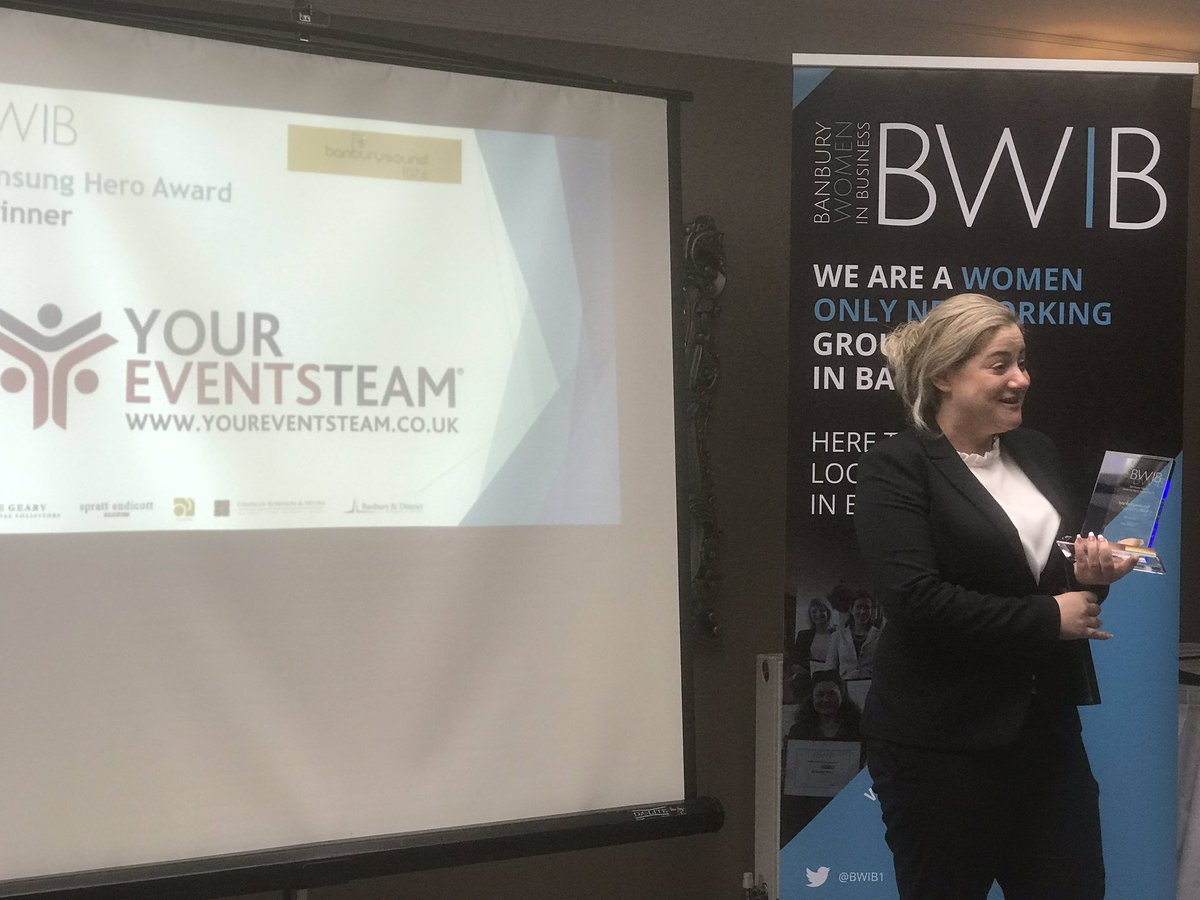 Congratulations @YourEventsTeamP on winning the Unsung Hero Award, sponsored by @banburysound at the #BWIBAwards2019