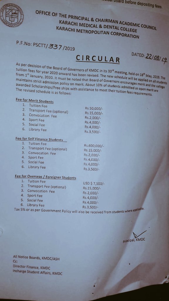 JKMoolchandani's tweet photo. Fee when we joined the college(on the left)
Fee they increased within 1st academic year (on the right)
 It's not an annual 10% increment as per policy but 57%+increment for merit students as well as for self finance ones
#KMDC #SayNoToFeesHike #RaiseYourVoice 
@Mayor_Karachi https://t.co/oKfZLnJv20